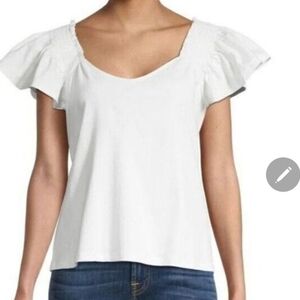 Diane von Furstenberg Women's jaime Gathered ruched Cotton-blend Top - White - 8